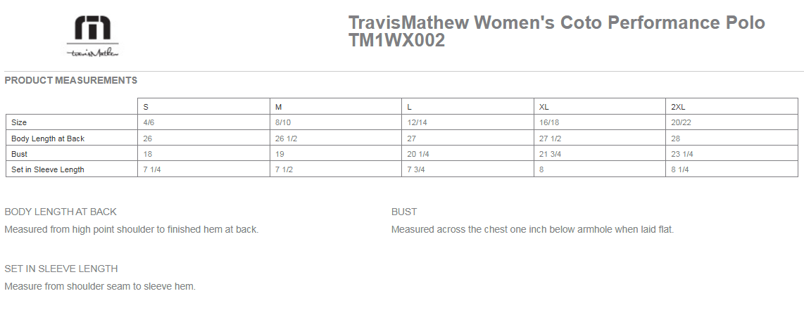 TravisMathew Ladies Coto Performance Polo - TM1WX002