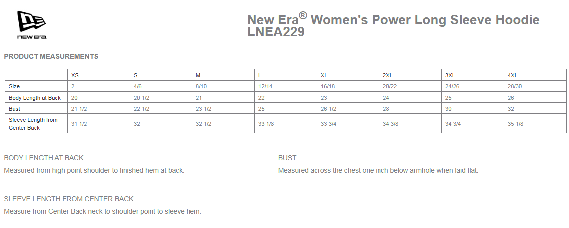 New Era® Ladies Power Long Sleeve Hoodie - LNEA229