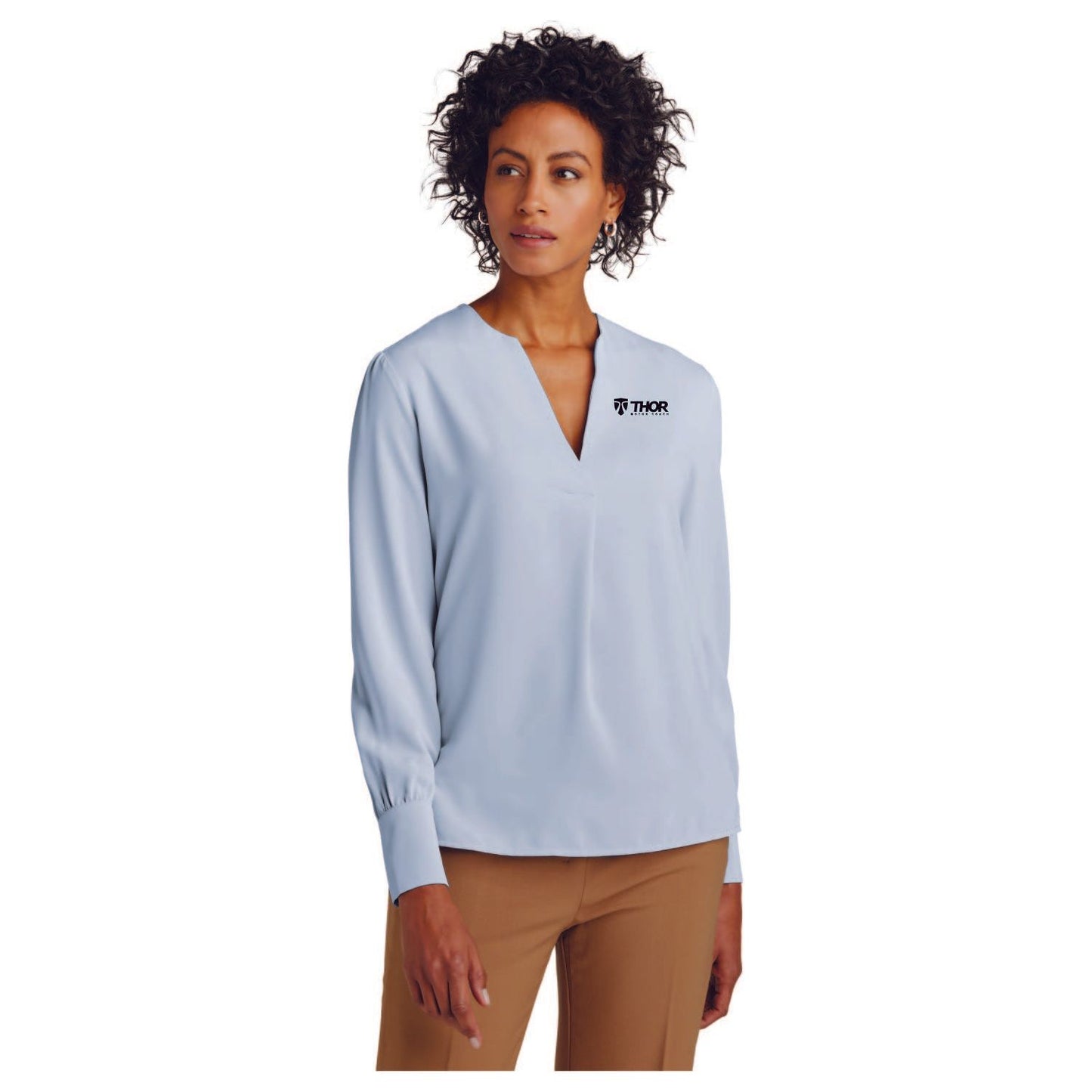 Brooks Brothers® Women’s Open-Neck Satin Blouse - BB18009