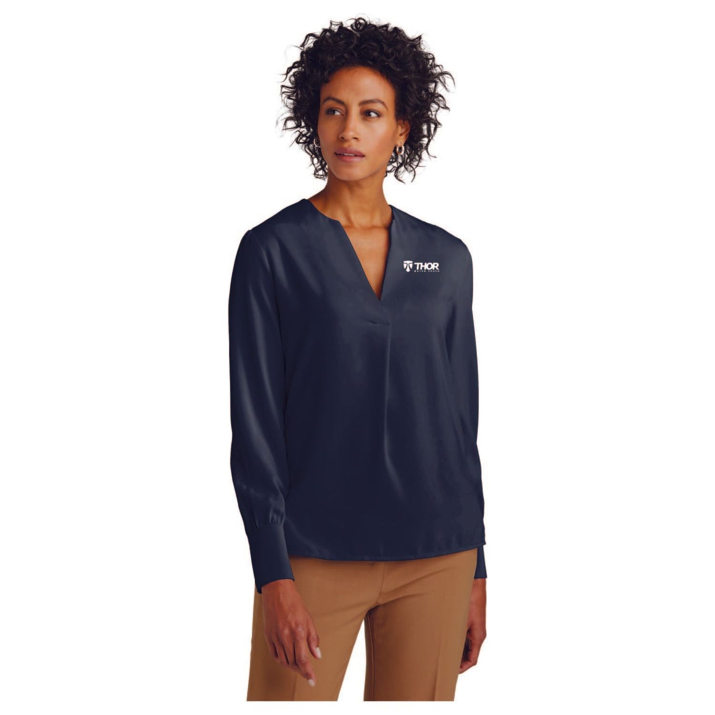 Brooks Brothers® Women’s Open-Neck Satin Blouse - BB18009