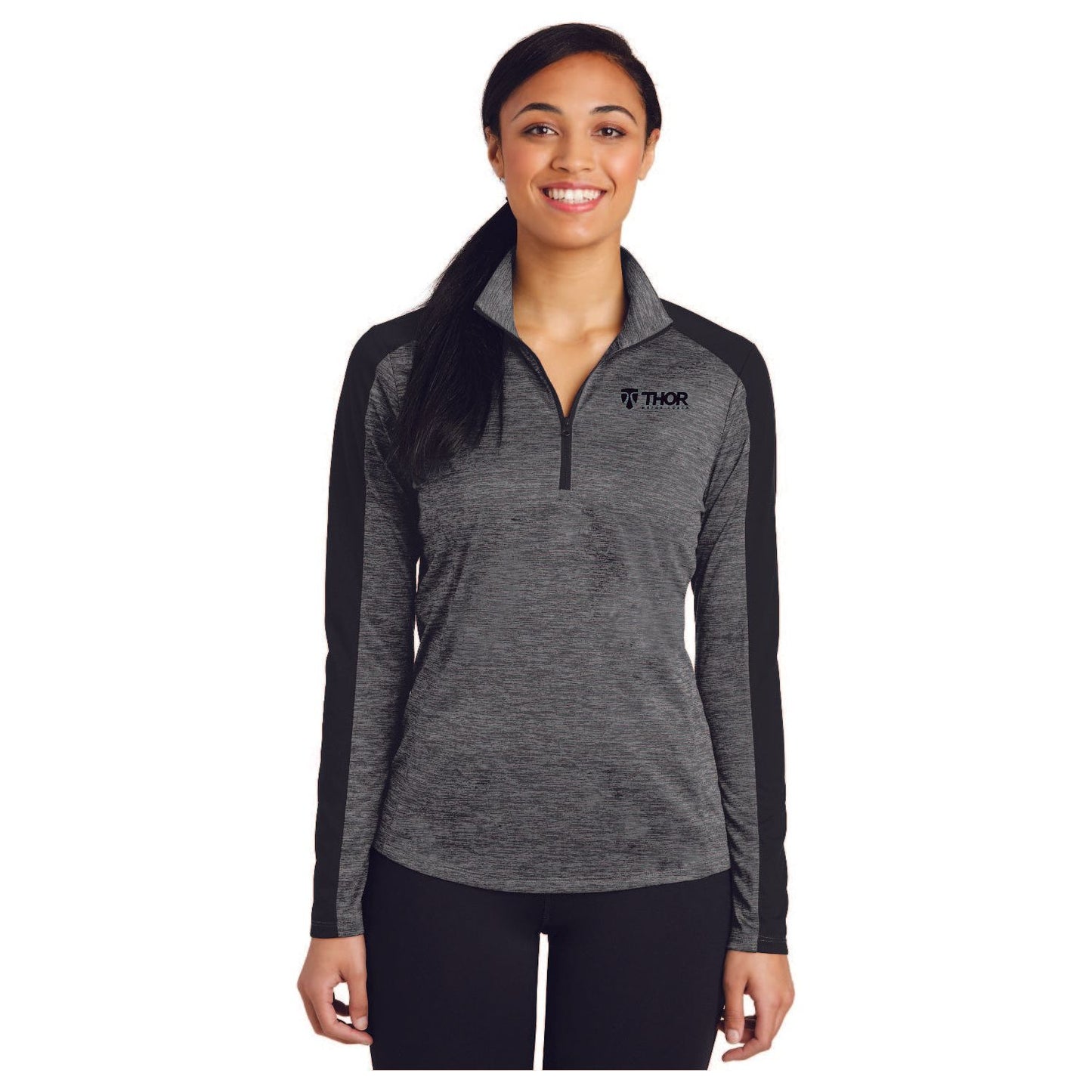 Sport-Tek® Ladies PosiCharge® Electric Heather Colorblock 1/4-Zip Pullover - LST397