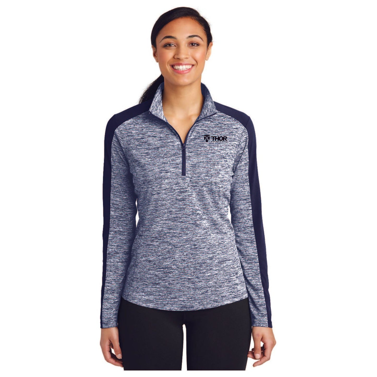 Sport-Tek® Ladies PosiCharge® Electric Heather Colorblock 1/4-Zip Pullover - LST397