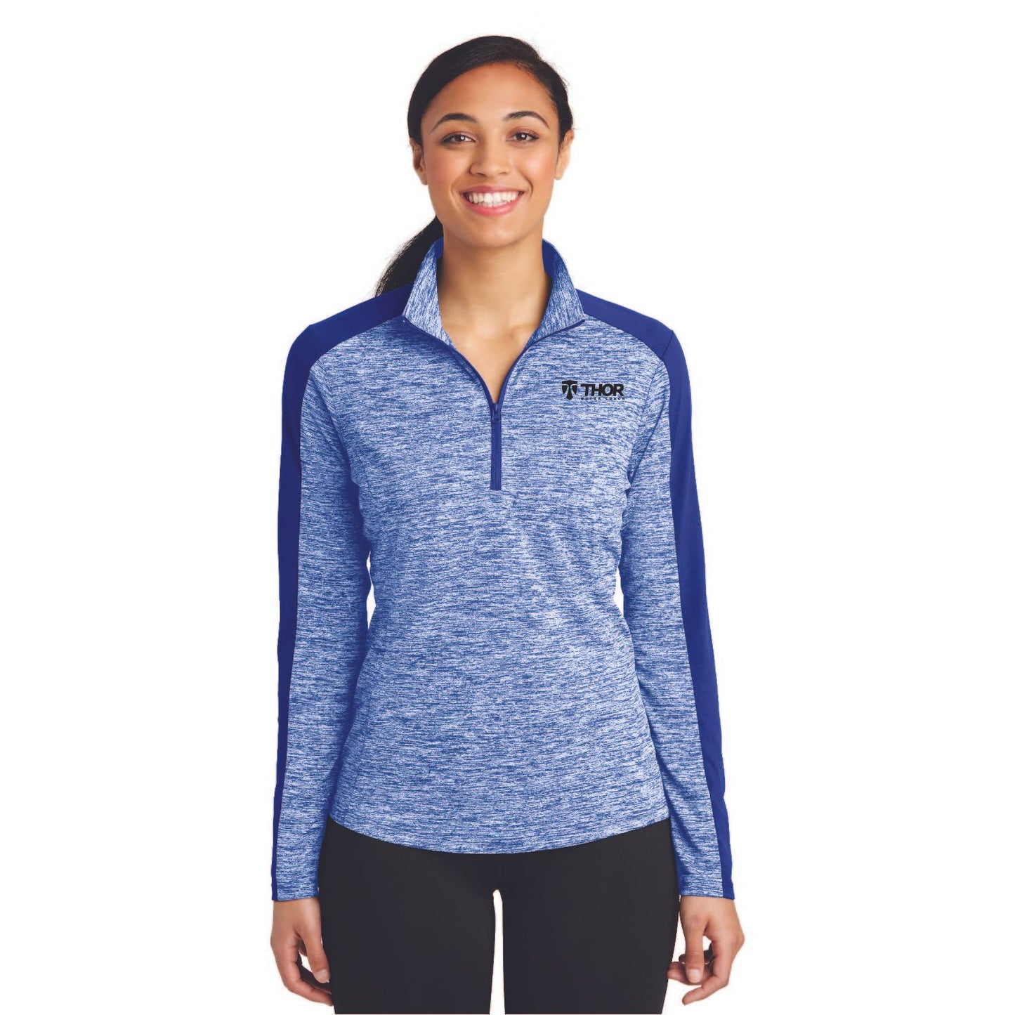 Sport-Tek® Ladies PosiCharge® Electric Heather Colorblock 1/4-Zip Pullover - LST397