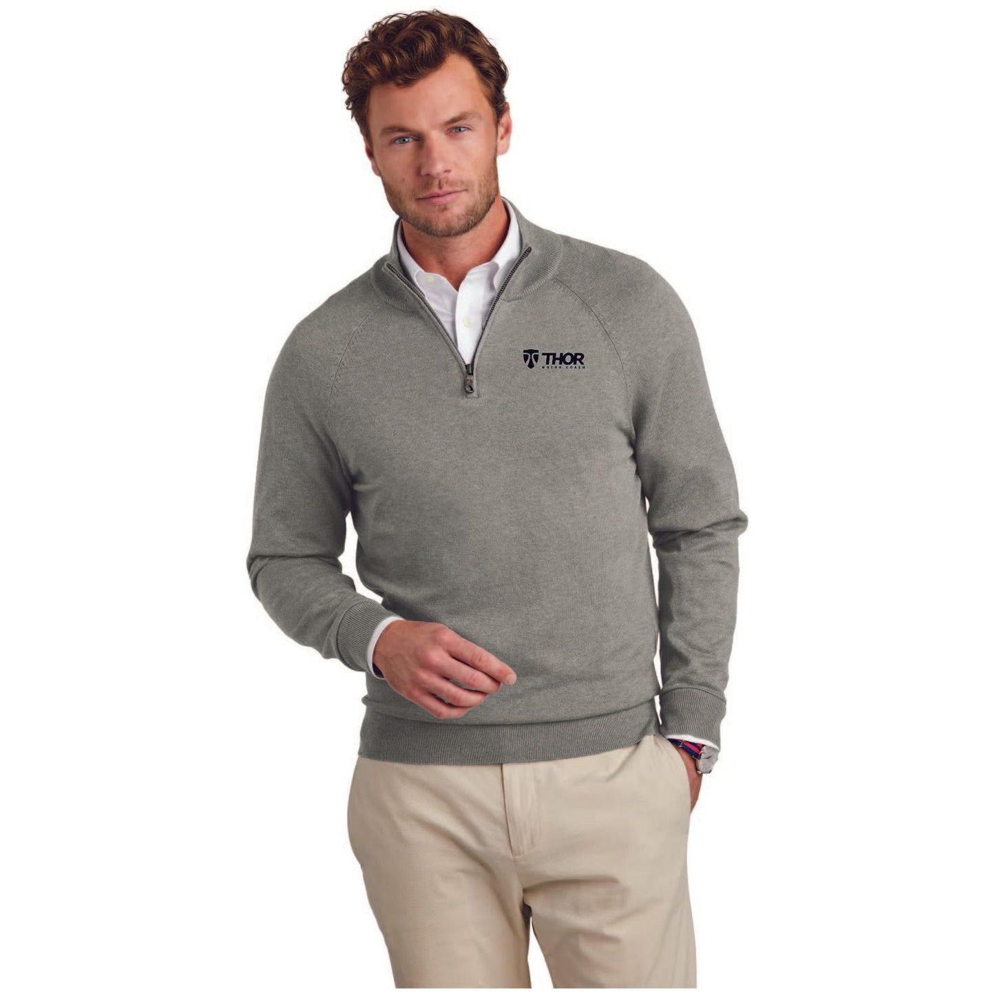 Brooks Brothers® Cotton Stretch 1/4-Zip Sweater - BB18402