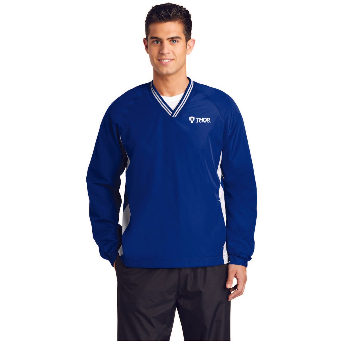 Sport-Tek® Tipped V-Neck Raglan Wind Shirt - JST62